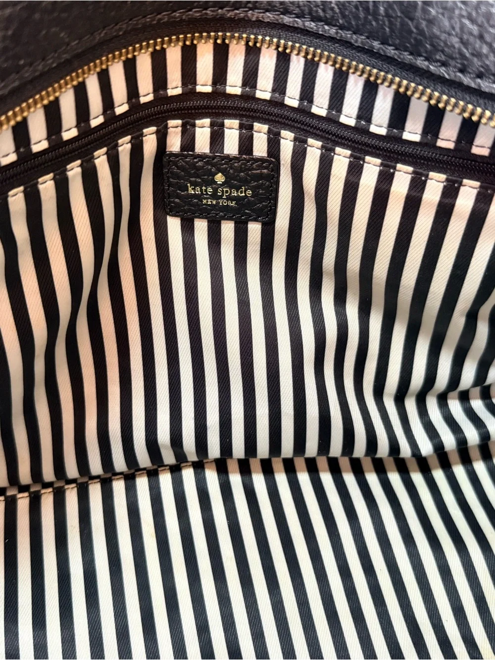 kate spade Black Pebbled Leather Satchel with Tassel